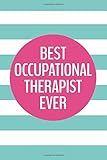Best Occupational Therapist Ever (6x9 Journal): Lined Writing Notebook, 120 Pages – Preppy Teal Blue and Peony Pink Striped