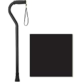 NOVA Heavy Duty Walking Cane with Offset Handle, 500 lb. Weight Capacity, Bariatric &amp; Lightweight Adjustable Walking Stick with Carrying Strap, Black