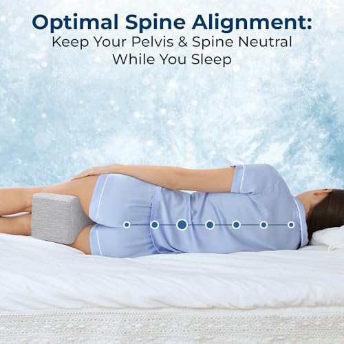 5 STARS UNITED Knee Pillow for Side Sleepers - Hip Pain Relief, Memory Foam Leg Cushion for Side Sleeping - Between Legs Pillow for Sciatica & Lower Back Pain, Arctic Gray