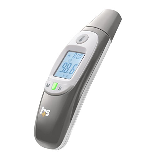 HealthSmart Compact Instant Read Infrared Digital Ear Thermometer, Gray