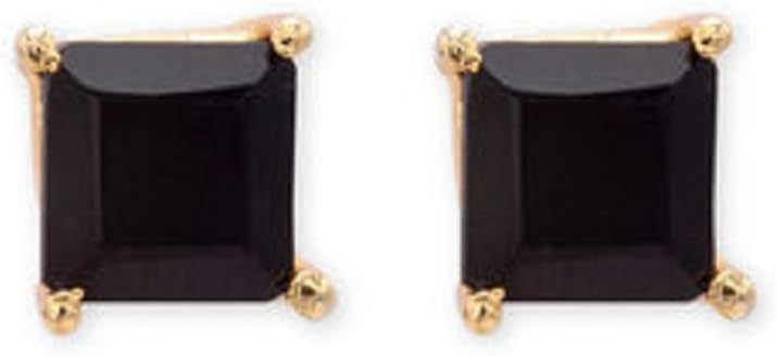 Metal Gold Plated and American Diamond Stud Earrings for Women, Black