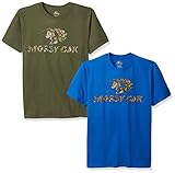 Mossy Oak Men's Short Sleeve Graphic T-Shirts (2 Pack), X-Large, City Green/Royal