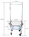 Cart&supply Coin Laundry Cart, Laundry Cart with Double Pole Rack [Metal Gray]
