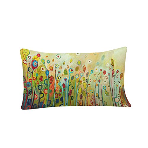 Vovomay Home Style Home Decorative Flower Printing Throw Pillow Cover Cushion Case Square Pillowslip for Home Decor (Color A)