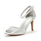 DREAM PAIRS Women's EILEENA Fashion Peep Toe Pump Heel Sandals