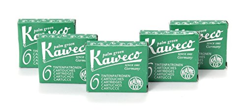 Kaweco Fountain Pen Ink Cartridges short, Palm Green (Green), 30 pc.