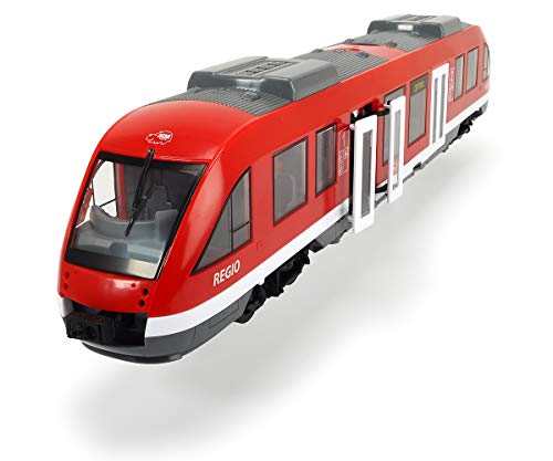 Dickie Toys - City Train (rot) - Spielzeug-Zug (45 cm) auf Rädern mit Türen & Dach zum Öffnen, Eisenbahn für Kinder ab 3…