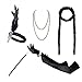 Cizoe 1920s Gatsby Accessories Set for Women Flapper Headband 20s Headpiece Necklace Gloves(aa)