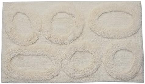 Castle Hill Bath Mat with Spray Latex Backing, Pebble Design, 24 by 40-Inch, Ivory