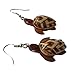 Zero Gravity Hawaii Silver Sea Turtle Plumeria Flower Dangling Koa Wood Hawaiian Earrings