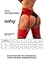 sofsy Red Garter Belt for Thigh Highs | High Waisted Thick Garter Belt Lingerie Rave Gothic Clothing | 1x Red Garter Belt for Women - M