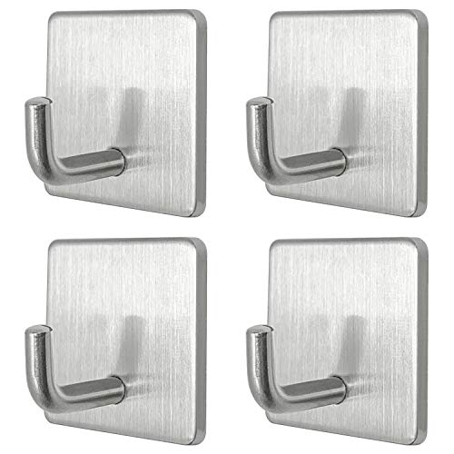 Self Adhesive Towel Hooks 4PC Hanging Heavy Duty Stick On