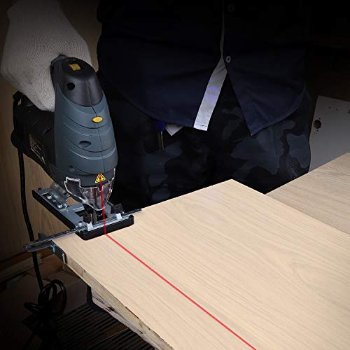 Ginour 7.0A 3000SPM Jigsaw with Laser Guide & LED, 6-level Variable Speed, Bevel Angle (0°-45°), Jig Saw Set With 3PCS Blades, Scale Ruler and Carrying Case - Thumbnail 4