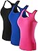 Neleus Women's 3 Pack Compression Athletic Tank Top for Yoga Running,Black,Blue,Rose,EU XL,US L