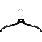 SSWBasics Dress Hangers - Set of 20 Black Plastic Hangers - 17 Inch - Durable Closet Organization Solution