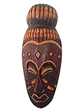 Serenity, African Tribal Wooden Mask, Hand Carved in Bali, 8 Inch