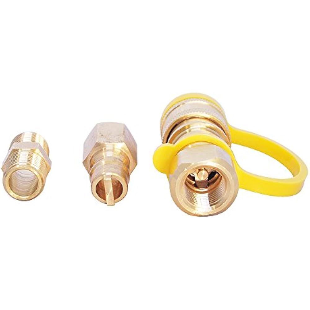 100 Solid Brass Propane/Natural Gas QuickConnect Kit 3/8 Inch Male
