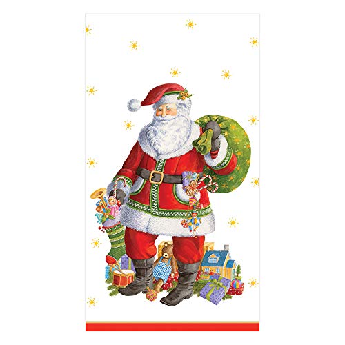 Caspari Santa Claus Lane Paper Guest Towel Napkins, Two Packs of 15