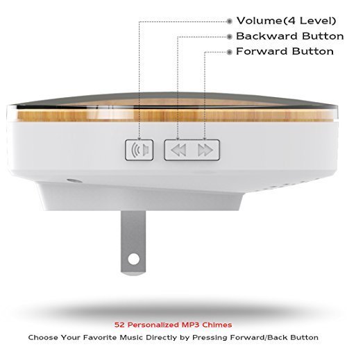 Heiyo Wireless Doorbell Wood Grain Series-2 Remote Button and 3 Remote Receivers with Operating at 260-feet/52 MP3 Melodies/ 4-Level Volume for Home/Office/Stores or Other