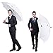 G4Free 68 Inch Automatic Open Golf Umbrella Double White Canopy Wedding Auto Open Extra Large Oversize Windproof Umbrellas(White)