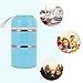 HOMESPON Cute Lunch Box Insulated Lunch Bag Bento Box Food Container Storage Boxes With Cutlery For Adults Office Camping (2 tiers(blue)) …