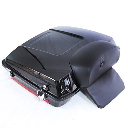 Gloss Black Razor Tour Pack Pak Trunk Chopped Backrest For Harley Touring 97-08 - Thumbnail 2
