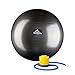 Black Mountain Products Professional Grade Exercise Stability Yoga Ball, Foot Pump, Ball Plug, Plug Puller, 2000 Pounds Static Weight Capacity Antiburst