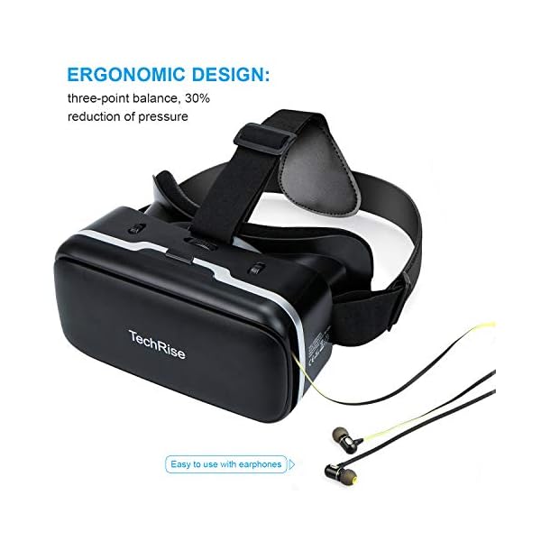 3D VR Headset, TechRise 3D VR Glasses Virtual Reality Box with Adjustable Lens and Comfortable Strap for 3D Movies and Games, Compatible with iPhone X / 8Plus / 8 / 7Plus / 7 / 6s Plus /6 / 5 / Samsung S7 / S6 and Other 3.5''-6'' Smartphones - Image 7