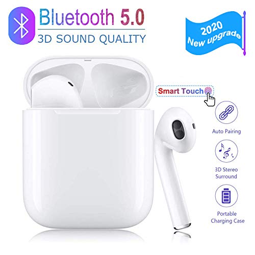 Bluetooth 5.0 Headset kabelloses Headset kabelloses eingebautes Mikrofon und Ladekiste, 3D HD Stereo Rauschunterdrückung, für Apple Airpods Android/iPhone/Samsung