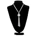 Sweater Chain and Tassel Long Necklace Bar Y Lariat Drop Pendant for Women