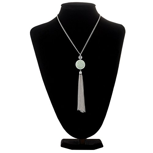 Sweater Chain and Tassel Long Necklace Bar Y Lariat Drop Pendant for Women