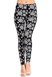 Regular Size Printed Leggings (Snowflake Red)