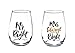 Joy & Mario Mr.Right and Mrs Always Right Wine Glass set of 2 for wedding gifts, and engagement gifts.