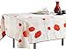 My Jolie Home 60 x 120-Inch Rectangular Tablecloth Ivory White Red Poppy Flower, Christmas Stain Resistant, Washable, Liquid Spills Bead up (Other Size: 63 Inch Round, 60x80 Inch, 60x95 Inch).