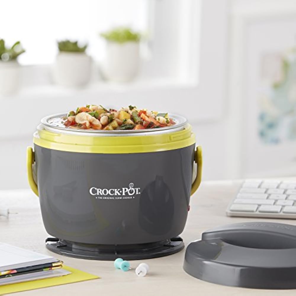 CrockPot Lunch Food Warmer, Grey & Lime Travel Kitchen Dining eBay