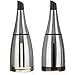 CHEFVANTAGE Olive Oil and Vinegar Cruet Dispenser Set with Elegant Glass Bottle and Drip Free Design - Stainless Steel