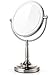 Miusco 7X Magnifying Lighted Makeup Mirror, 8 Inch Two Sided White Daylight LED Shadow Free LED Vanity Mirror, Battery and Adapter