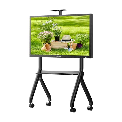 Sylvox TV Stand with Wheels for 42 to 55 inch Outdoor TV 40 kg/88 lbs 360° Locking Wheels Max VESA 700 x 500 mm for Outdoor, Apartment, Office, Home