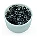 E-TING 1000 PCS 5mm Color Silicone Lined Micro Rings Links Beads Linkies for I Bonded Tipped Hair Extensions (Black)