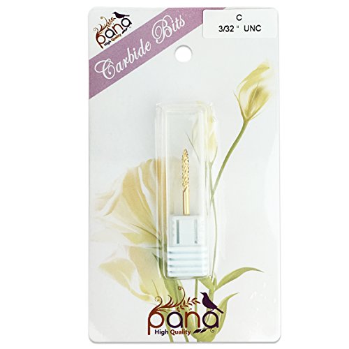 Pana 3/32" Under Nail Cleaner Safety Nail Carbide Bit - Gold Color (Grit: Coarse - C) for Electric Dremel Drill Machine