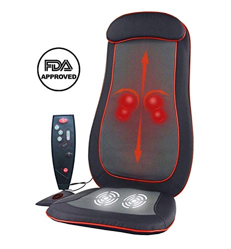 Back Massager, Sotion Shiatsu Full Back Seat Massage Pad with Heat, Deep Soothing Kneading Back Massage Cushion, Rolling and Vibrating for Office Chair or Car