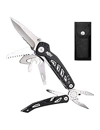 INONE C1 - Cuchillos multiherramientas plegables, cuchillo de bolsillo, cuchillo de camping, cuchillo de supervivencia con cuchilla, sierra, alicates, destornillador, abridor de botellas para exteriores, autodefensa, supervivencia, camping, caza, senderis