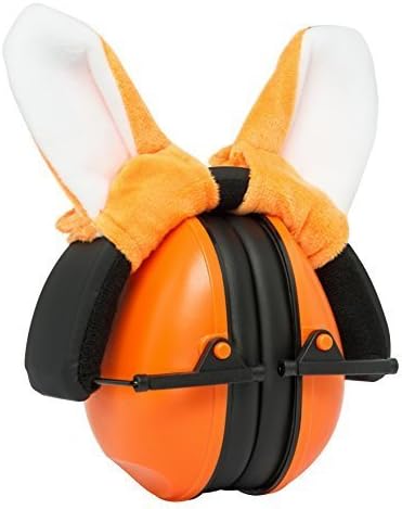 Adorable Hearing Protection Ear Muffs for Kids, Babies and todlers. Easily Adjustable for canceling Noises, by Growing Giants. (Orange)