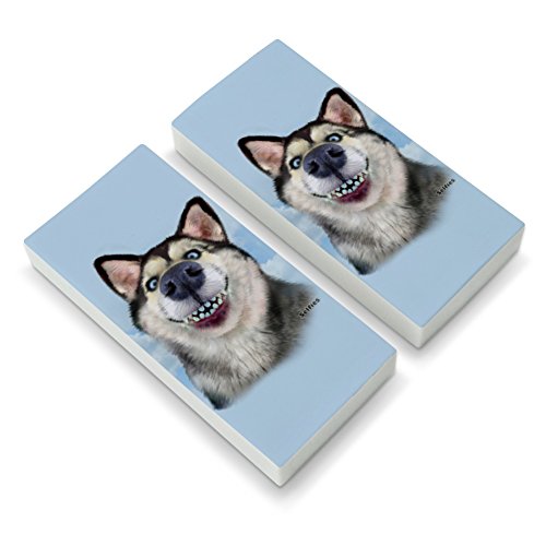 Siberian Husky Dog Selfie Eraser Set of 2