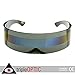 zeroUV - 80s Futuristic Cyclops Cyberpunk Visor Sunglasses with Semi Translucent Mirrored Lens (Smoke/Ice)