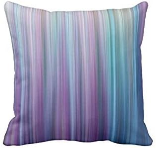 Abstract Purple and Teal Gradient Stripes Pattern Pillow case 16*16
