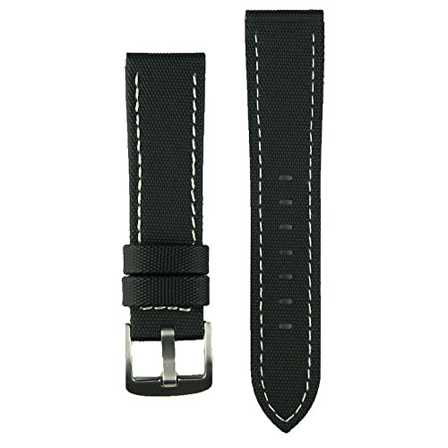 B & R Bands Waterproof Sport Dive Watch Band Strap - Choice Of Color - 20mm 22mm 24mm (22mm, Black/White)