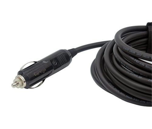 Carviya High Power 12V-24V Universal Car Cigarette Lighter Extension Socket Power Extension Cord (RVV 2 x 17AWG Pure Copper Wires) With 15A Fuse For GP,Air pump,etc.Car Equipment (3ft)