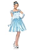 Leg Avenue Disney 3Pc. Classic Cinderella Costume Satin Dress Choker and Headband, Blue, Small
