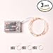 3 Sets RTGS 20 Warm White Color Micro LED String Lights Battery Operated on 7 Feet Silver Color Wire